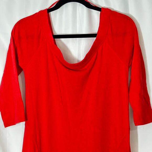 Free People Beach Carrie Midi Dress Atlas Red Large Off Shoulder Cotton Boho - Picture 4 of 6